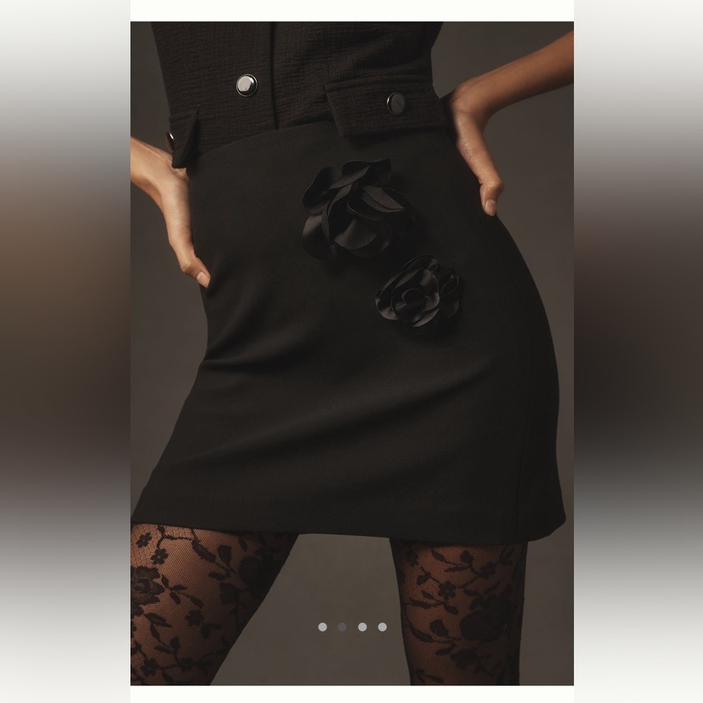 Anthropologie Maeve floral appliqué mini skirt